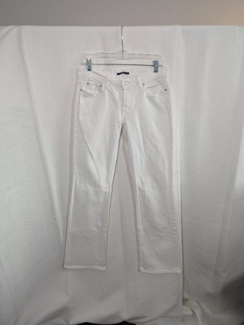 Teenflo White Jeans Y2K Low Rise Flare Size 8 Summer Denim Casual
